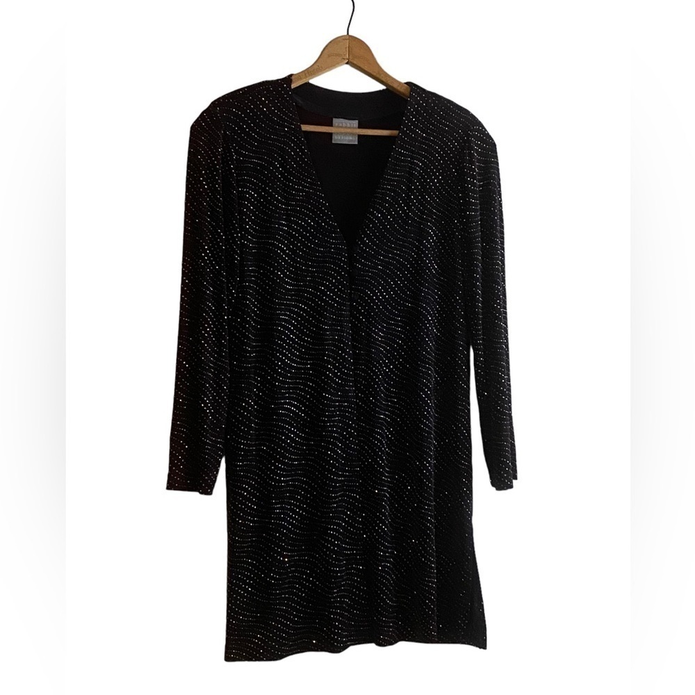 Rabbit Rabbit Rabbit Sparkly Black Jacket Size 12